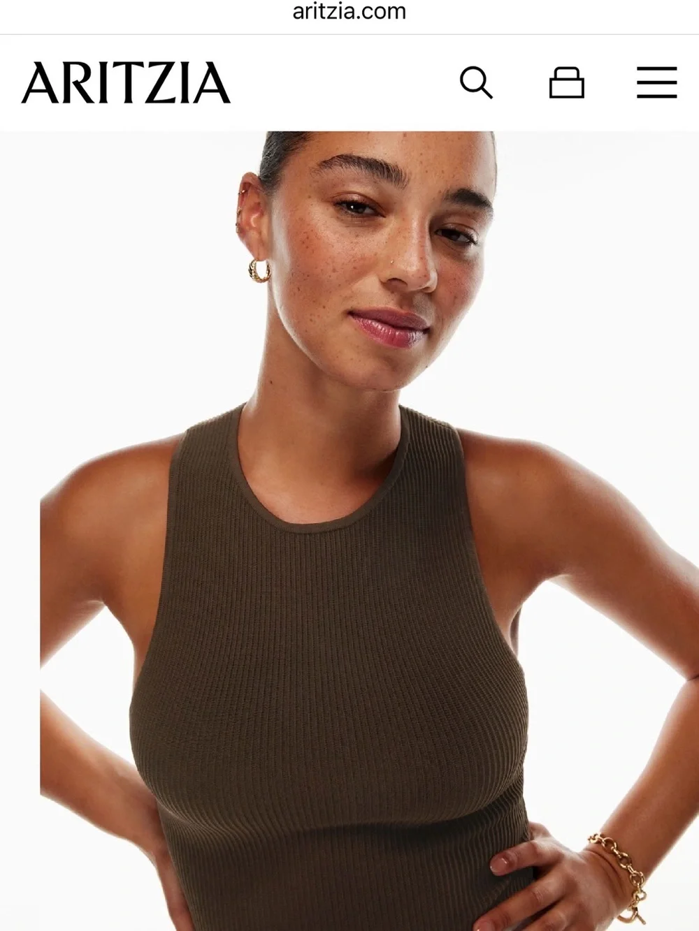 Aritzia Babaton Sculpt Knit Racer Tank